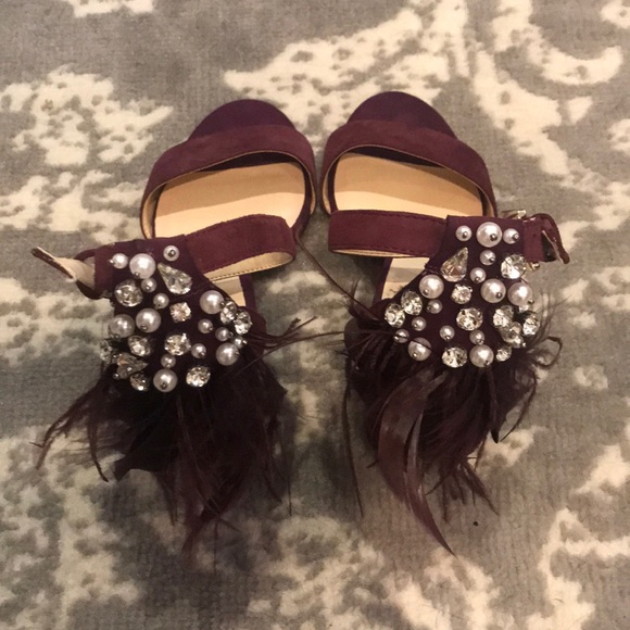 Nine West Plum Strap Heels w/ Fun Embellishments - Picture 2 of 7